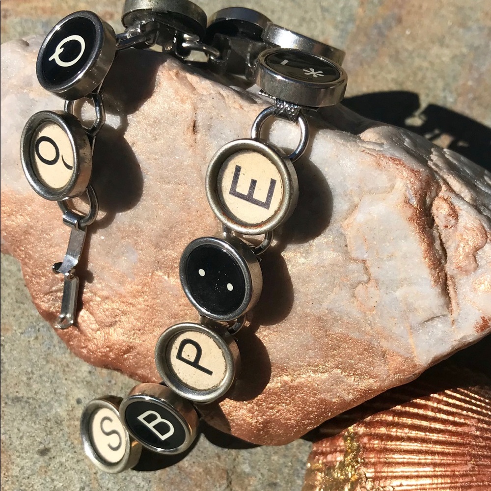 Artisan Typewriter Key Bracelet